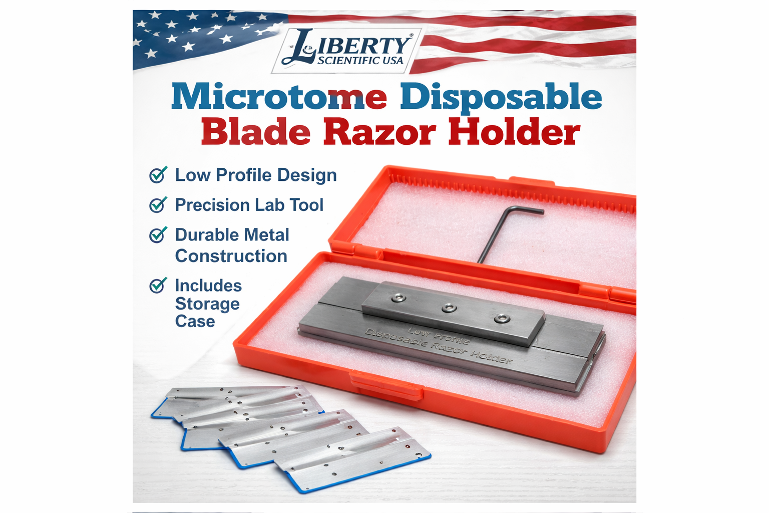 Microtome Disposable Blade Razor Holder Low Profile USA