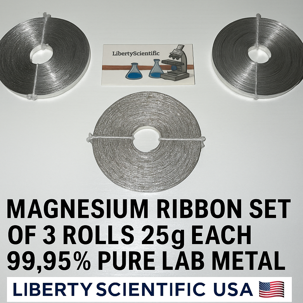 Set of 3 Magnesium Ribbon Rolls 25g Each 99.95% Pure