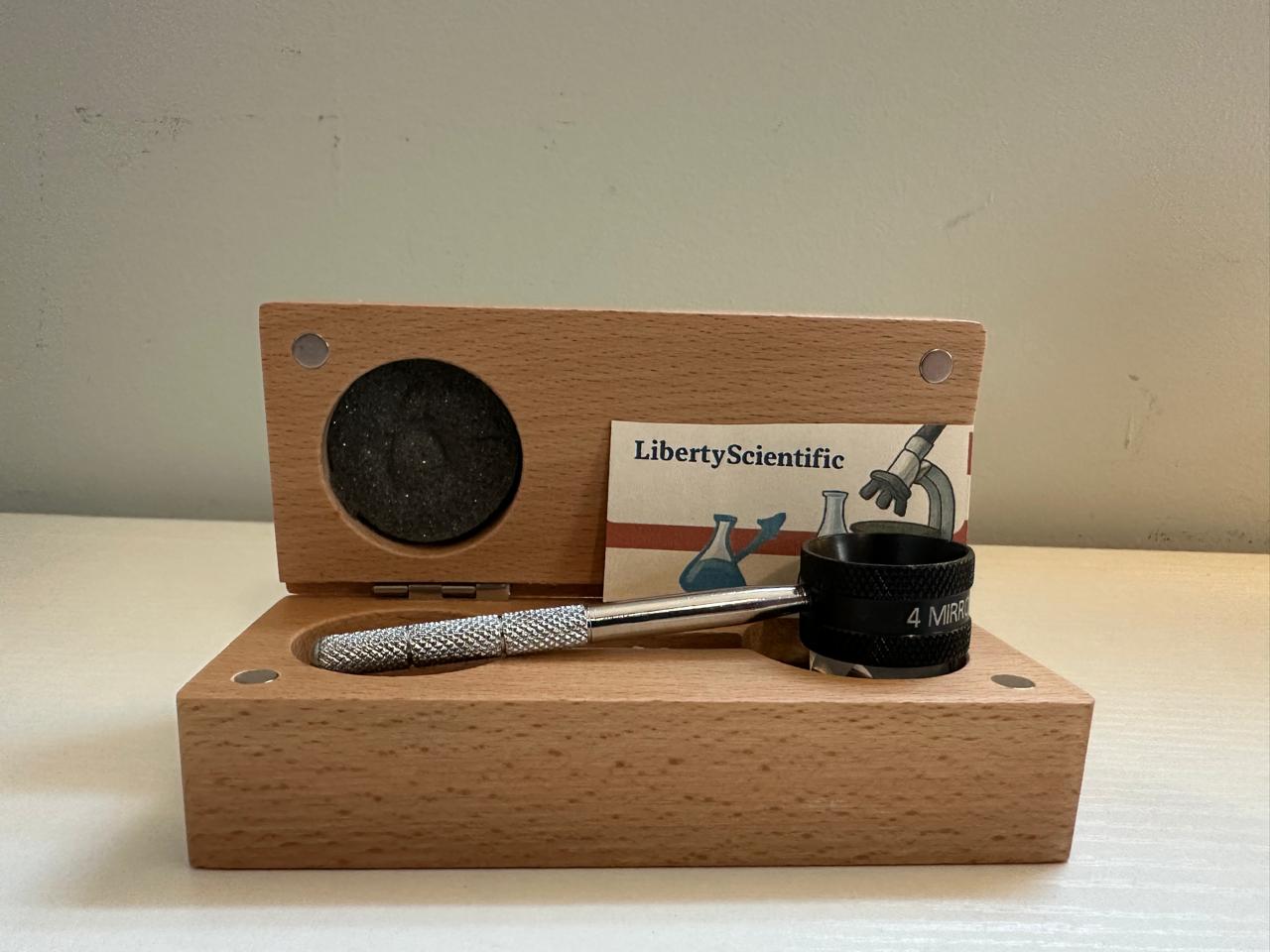 4 Mirror Gonio lens with Handle & Wooden case | Ophthalmology